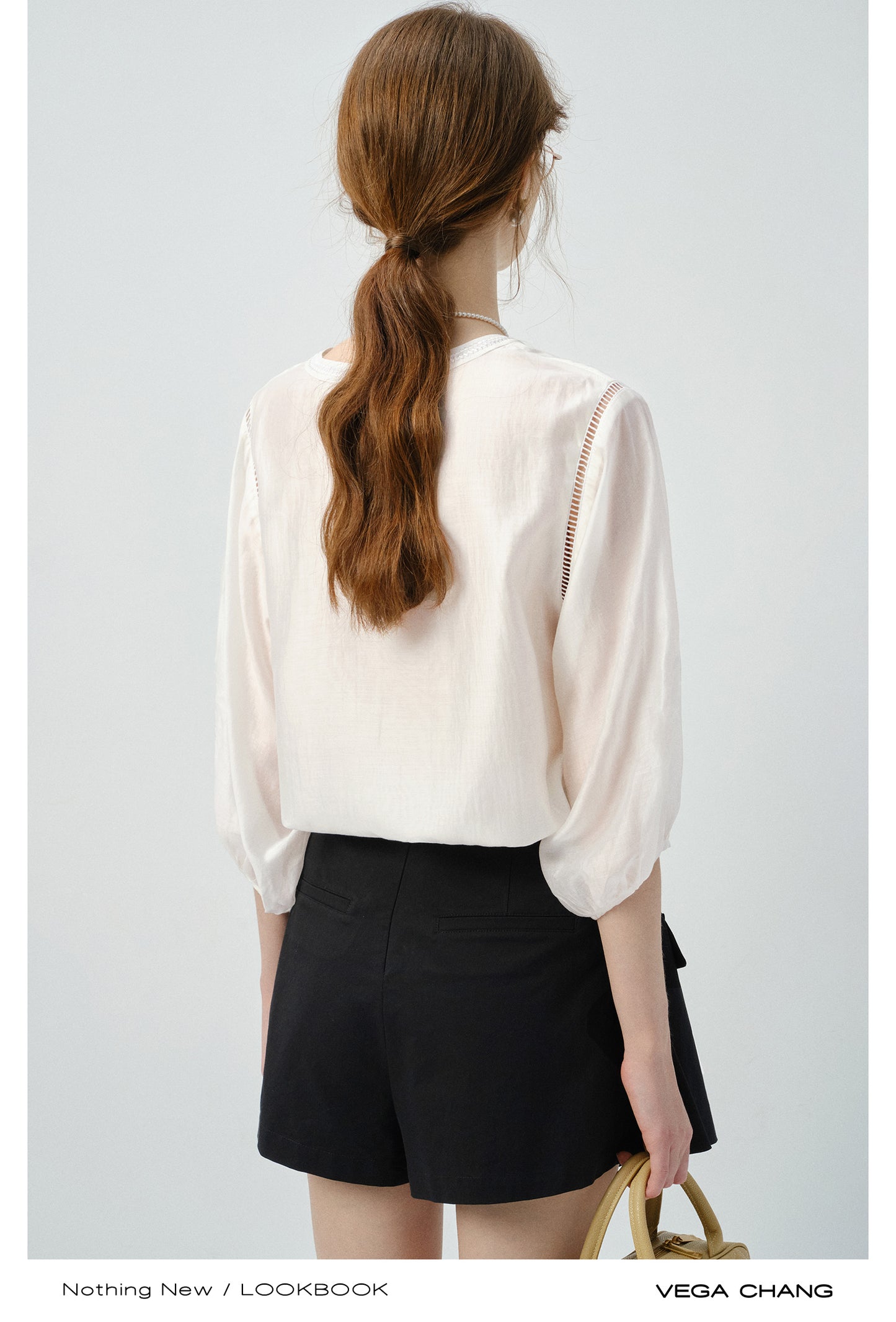 3/4 Sleeve Embroidered V-Neck Blouse