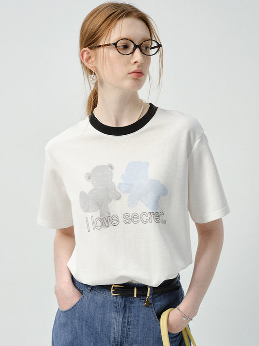 Cotton Blend T-Shirt With Printed Motif