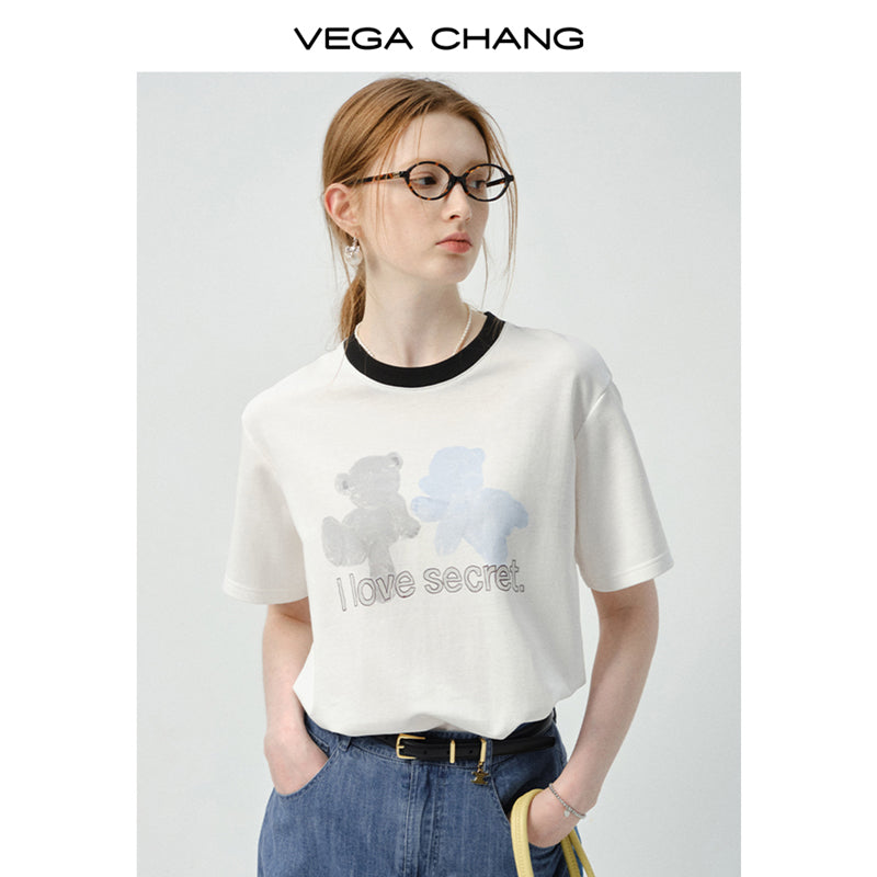 Cotton Blend T-Shirt With Printed Motif