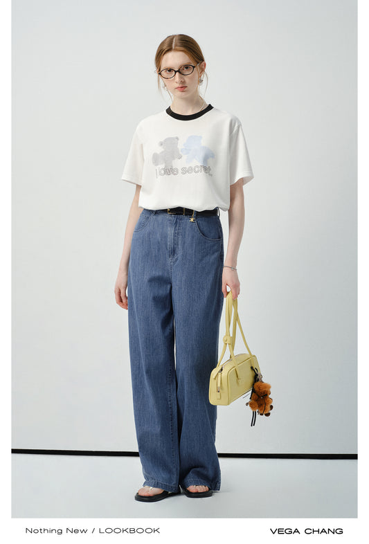 Cotton Blend T-Shirt With Printed Motif