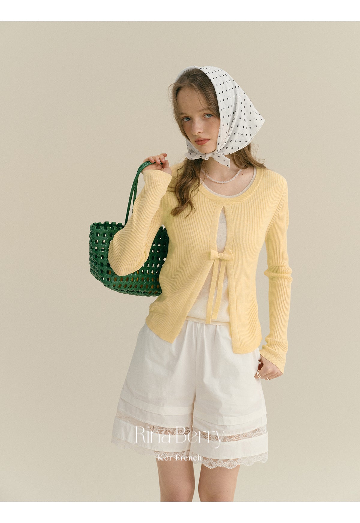 Elastic High Waist Cotton Shorts With Lace Detail