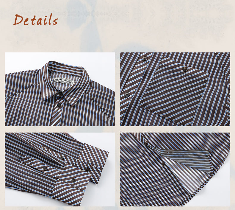 Relaxed Fit Sheer Striped Shirt