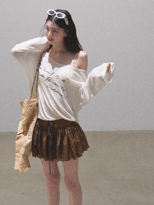 Lightweight Letter Print T-Shirt