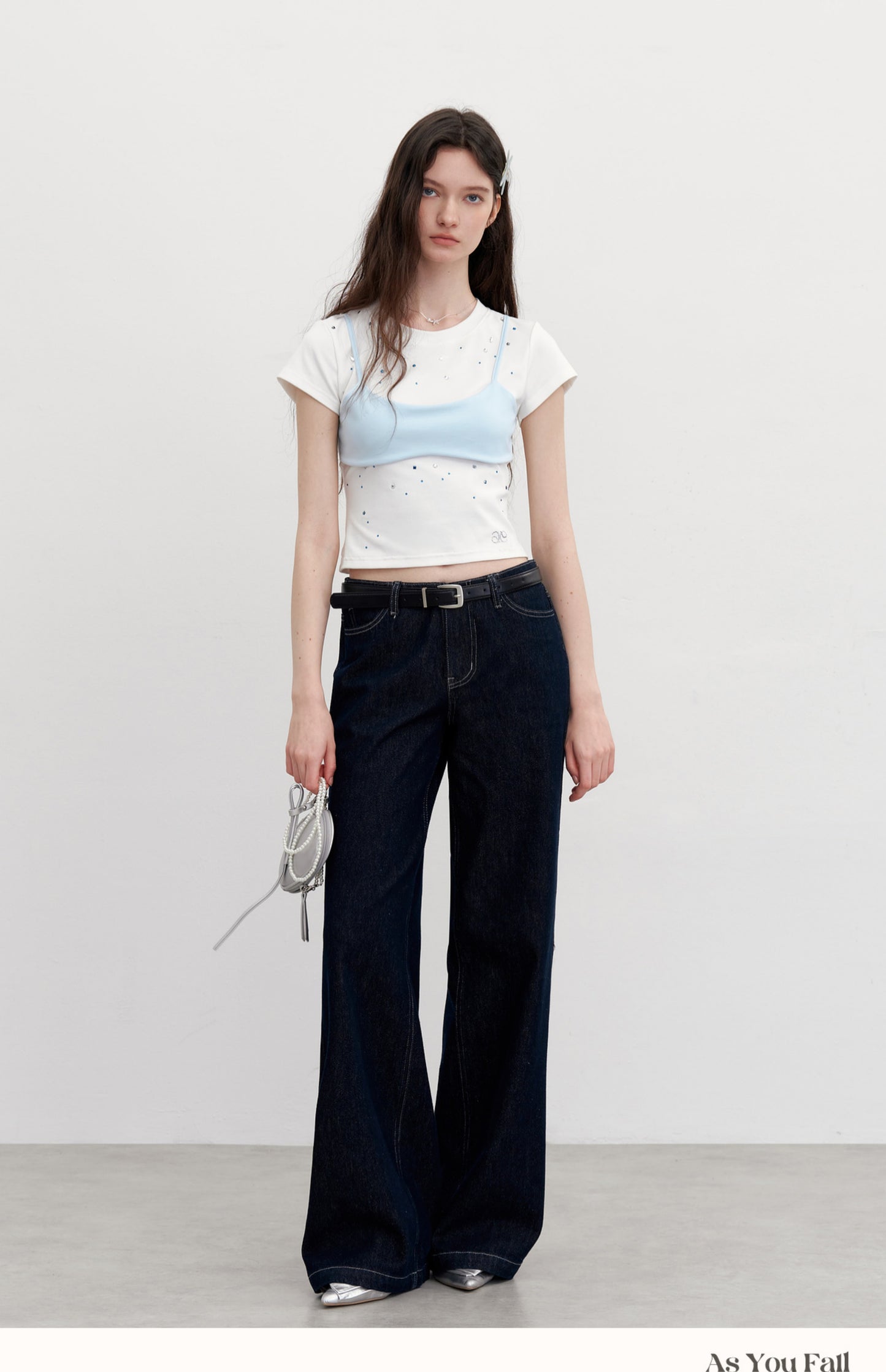 Sparkling Bra-Overlay Mermaid Tee