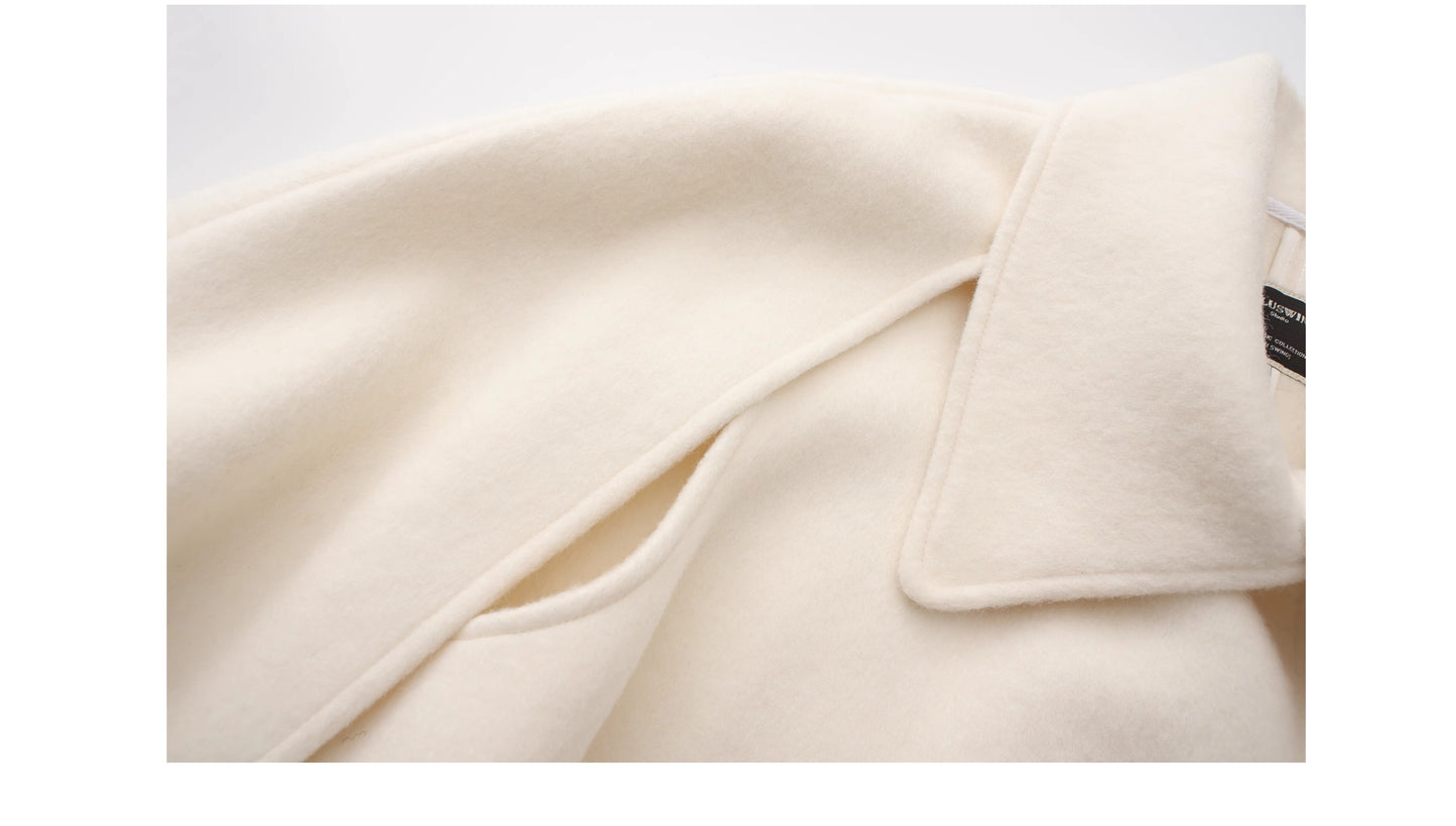 100% Wool Double-Layered Cape Coat