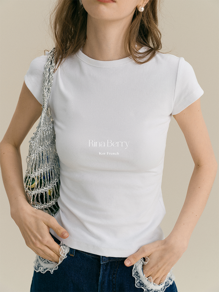 Basic Slim Fit Cap-Sleeve T-Shirt