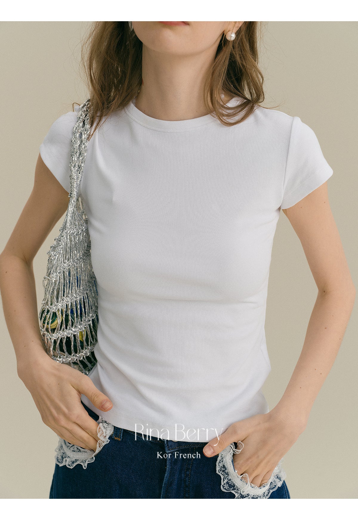 Basic Slim Fit Cap-Sleeve T-Shirt