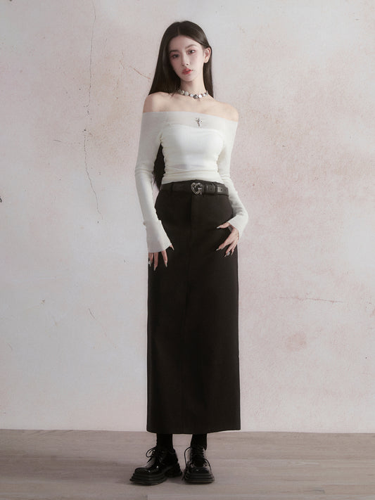 Straight Maxi Skirt With A Back Slit