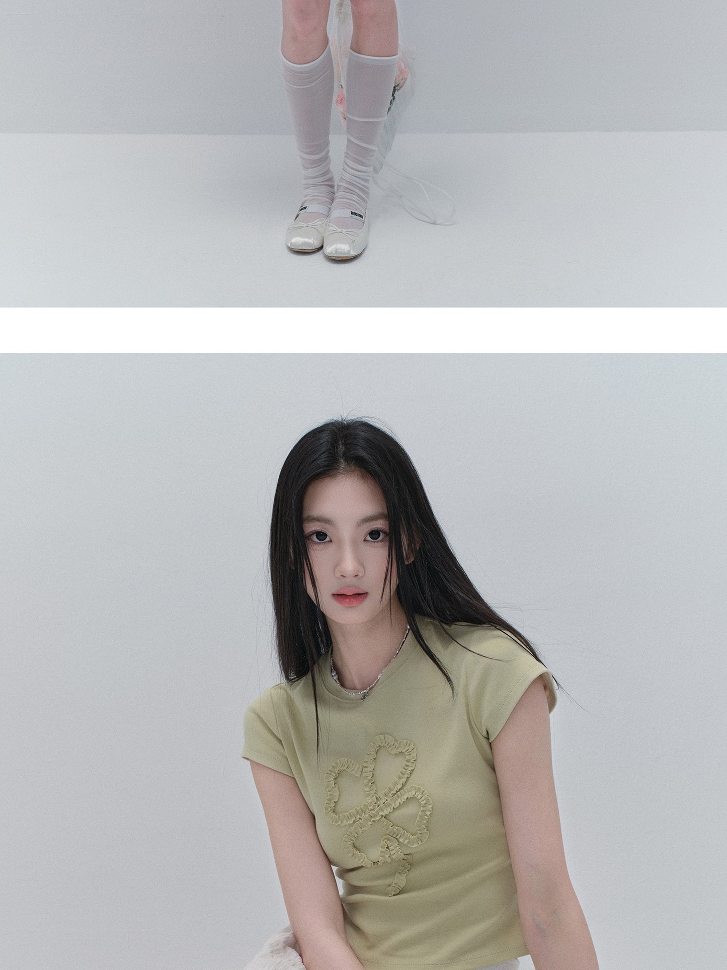 Clover-Shaped Ruffled T-Shirt