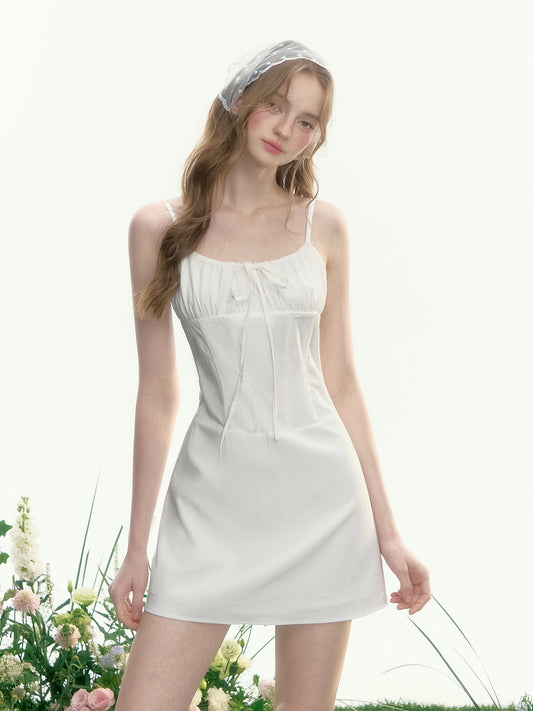 Corset-Inspired Cami Dress With Ribbon Tie