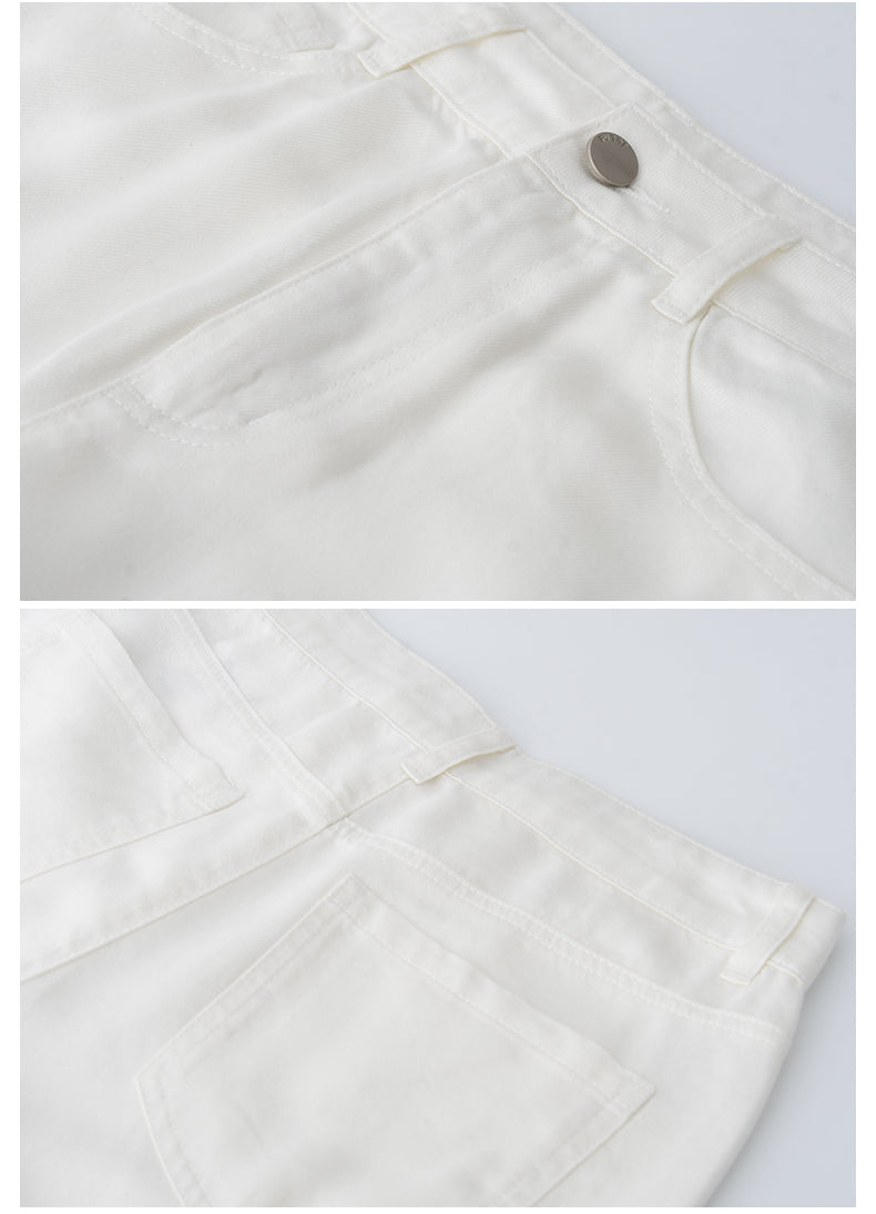 High-Waist Lyocell Denim Pants