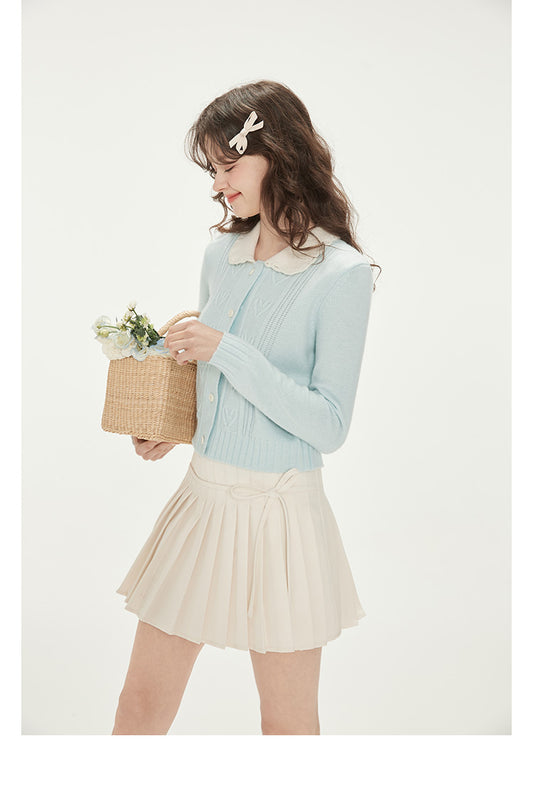 Ballet Style Pleated Skirt With Ribbon Bow