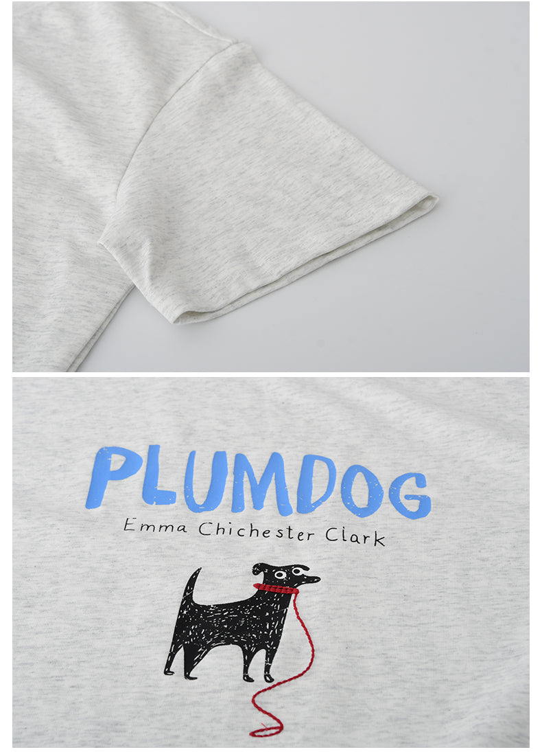 Dog Print T-Shirt With Embroidery Detail