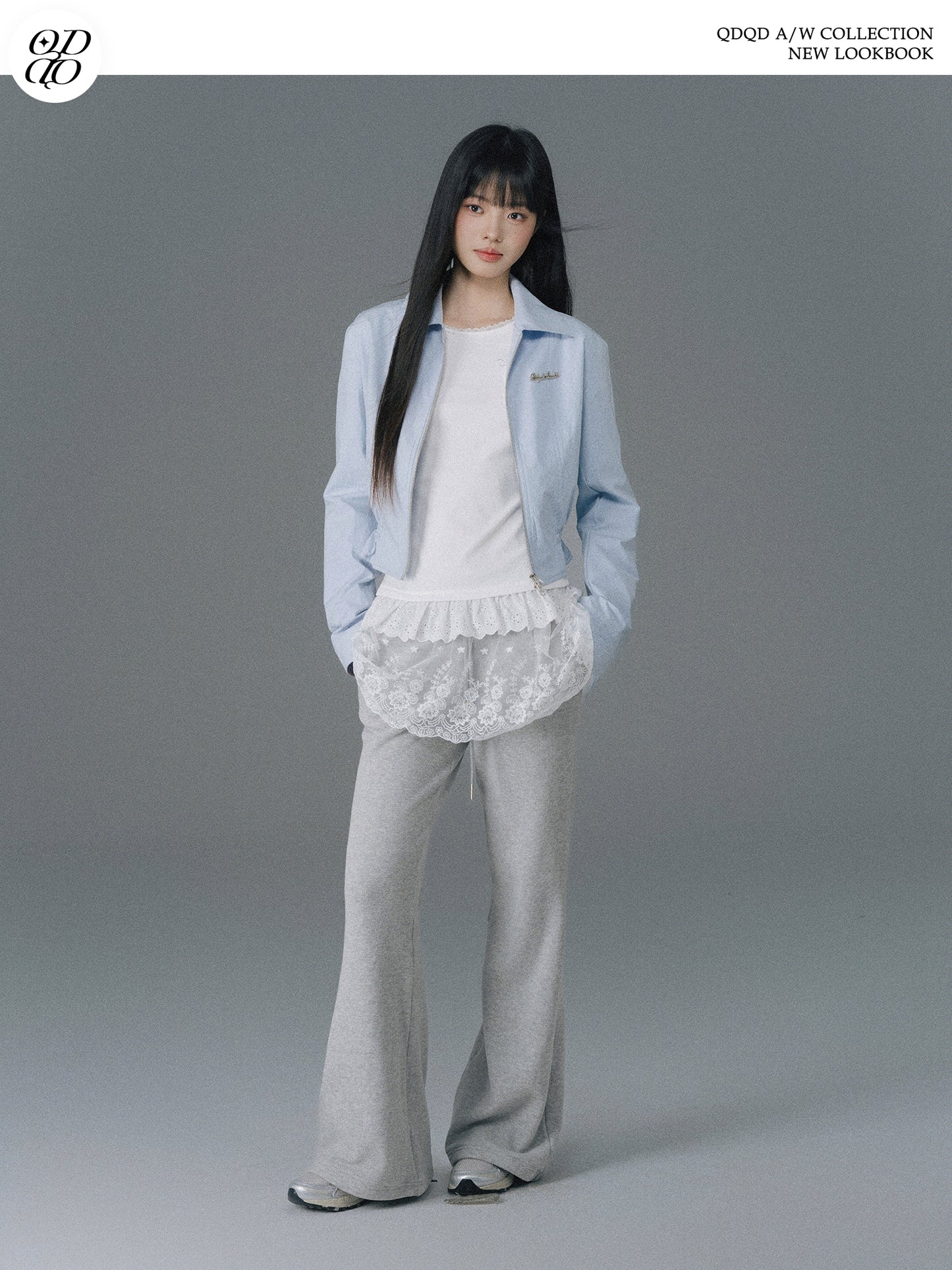 Cinched Waist Zip-Up Jacket With Charm