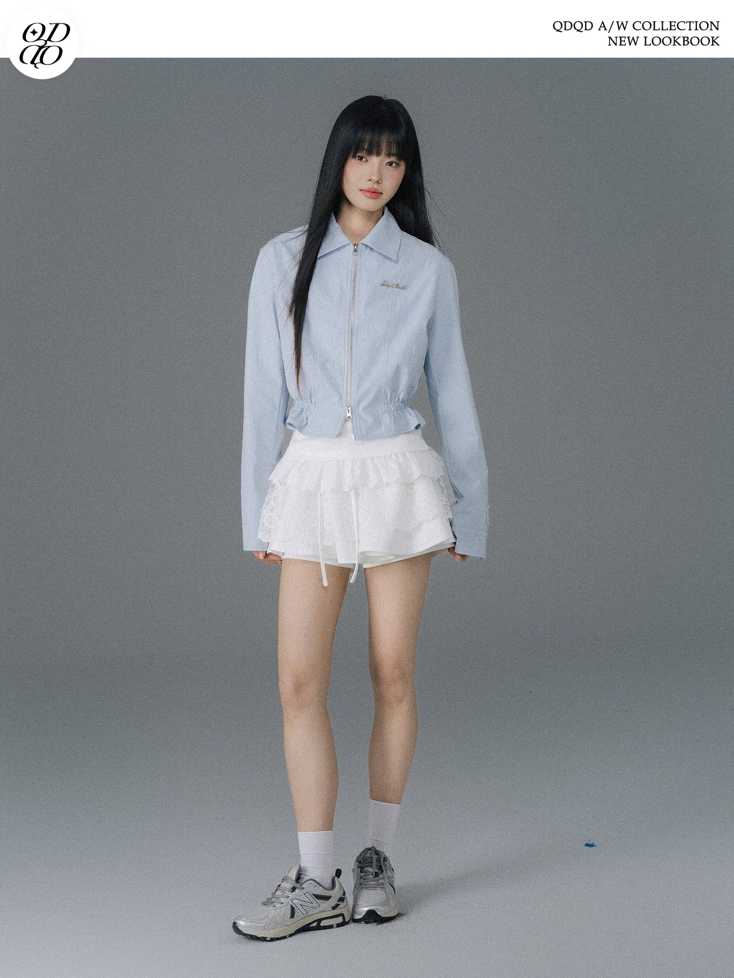 Cinched Waist Zip-Up Jacket With Charm