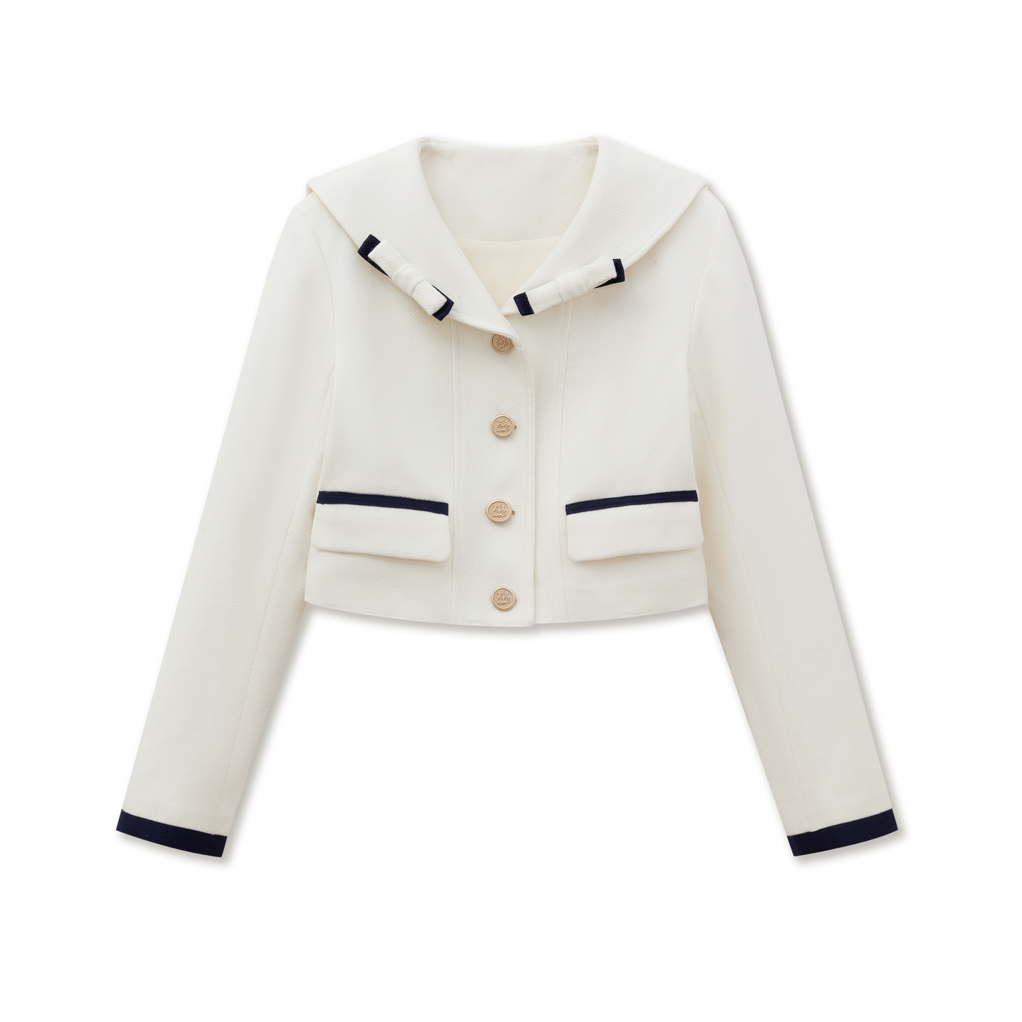 Sailor Collar Jacket & A-Line Frilled Skirt