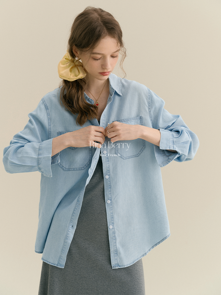 Minimalist Henley Neck Tank Dress & Denim Shirt