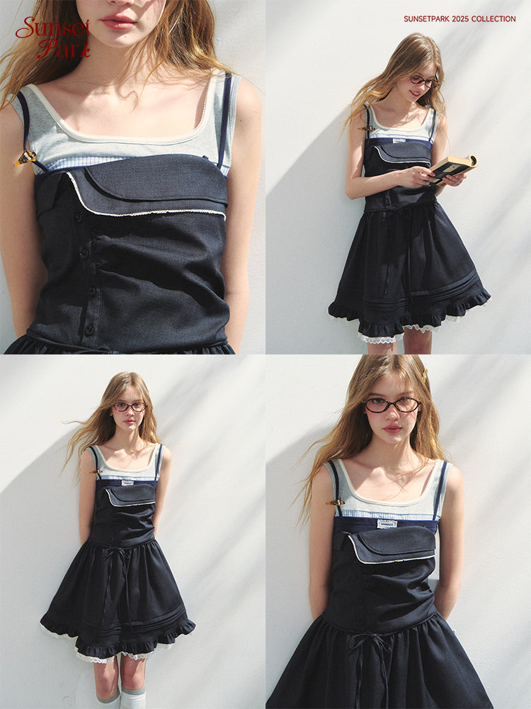 Foldover Tube Dress With Asymmetric Design
