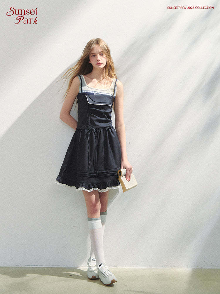 Foldover Tube Dress With Asymmetric Design