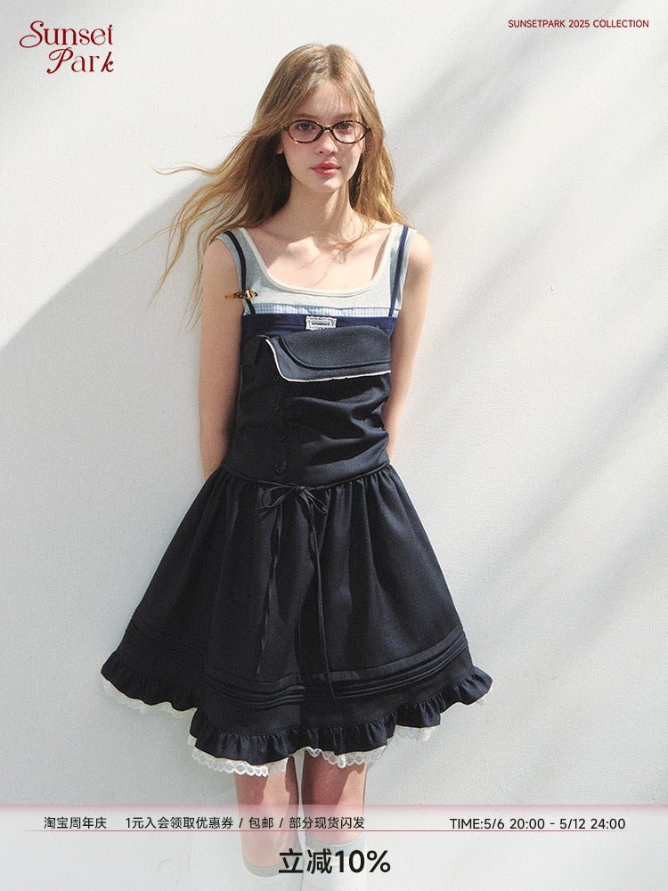 Foldover Tube Dress With Asymmetric Design