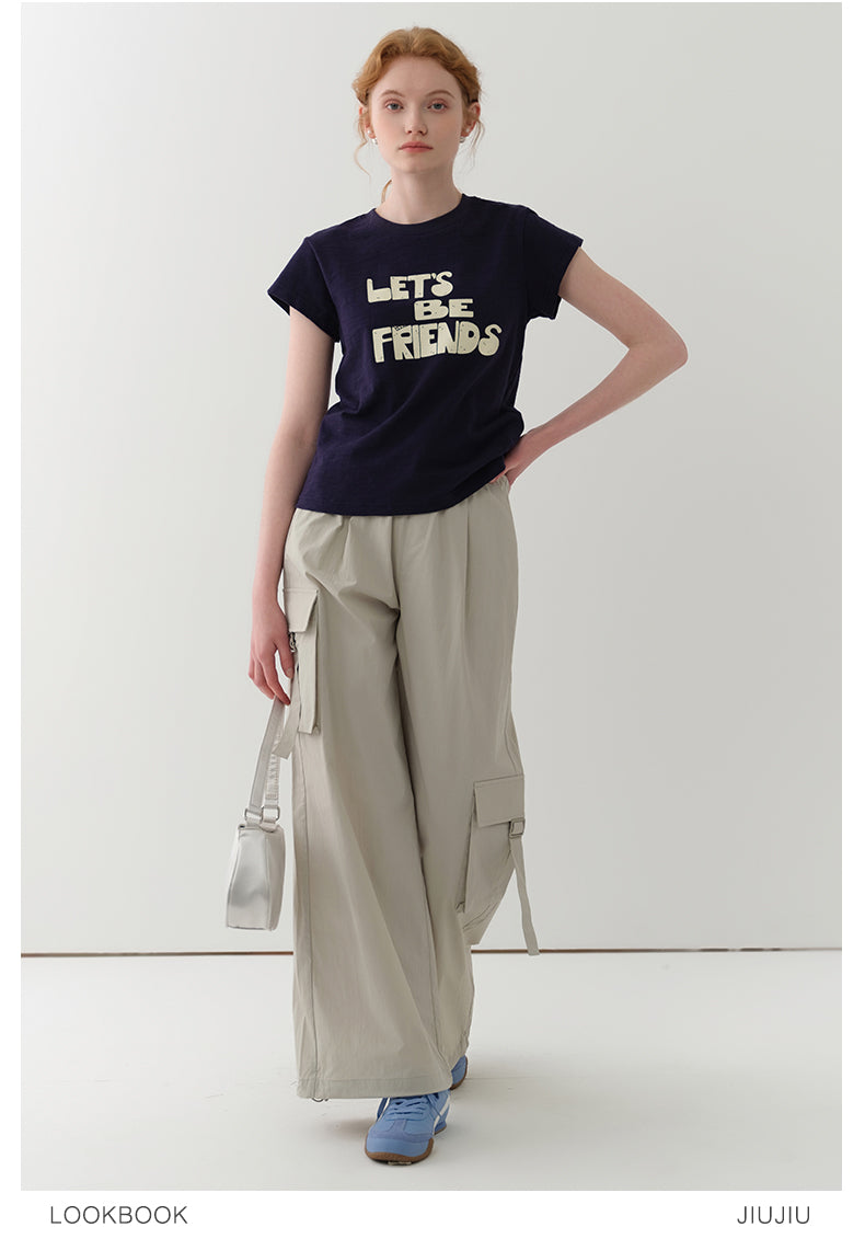 Message Printed Cotton T-Shirt