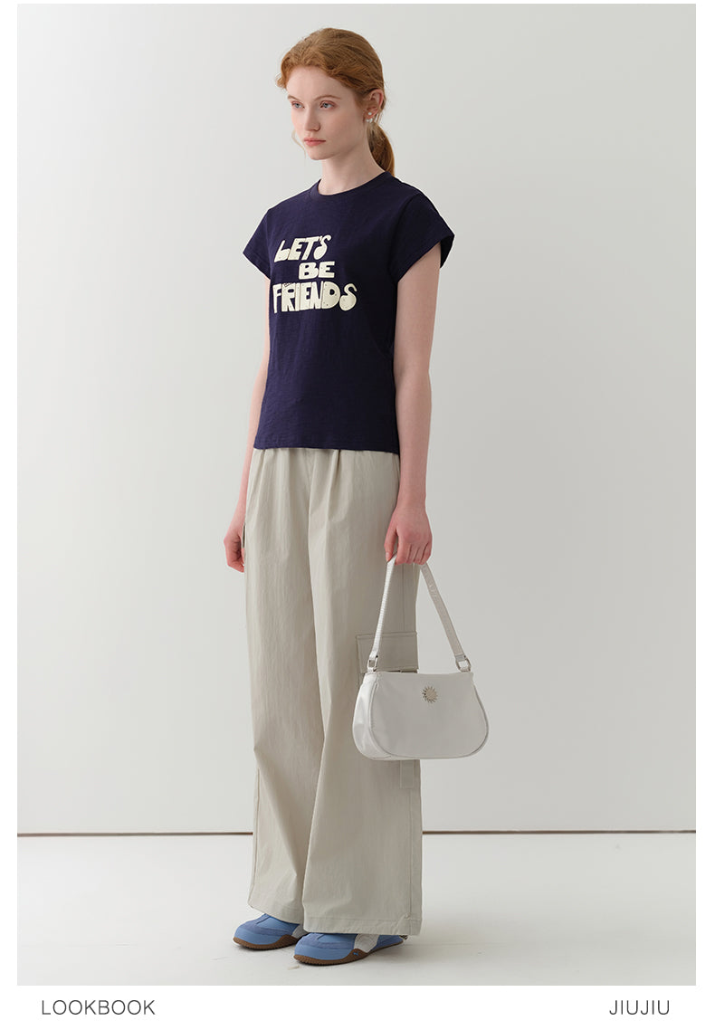 Message Printed Cotton T-Shirt
