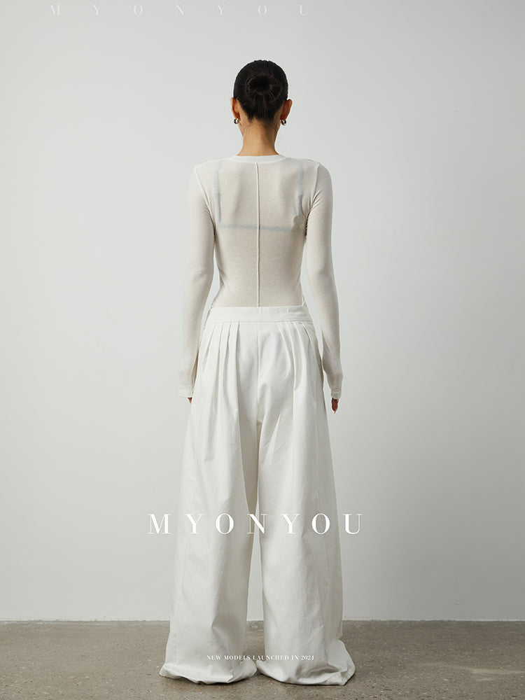 Stretchy Slim Sheer Knit Top