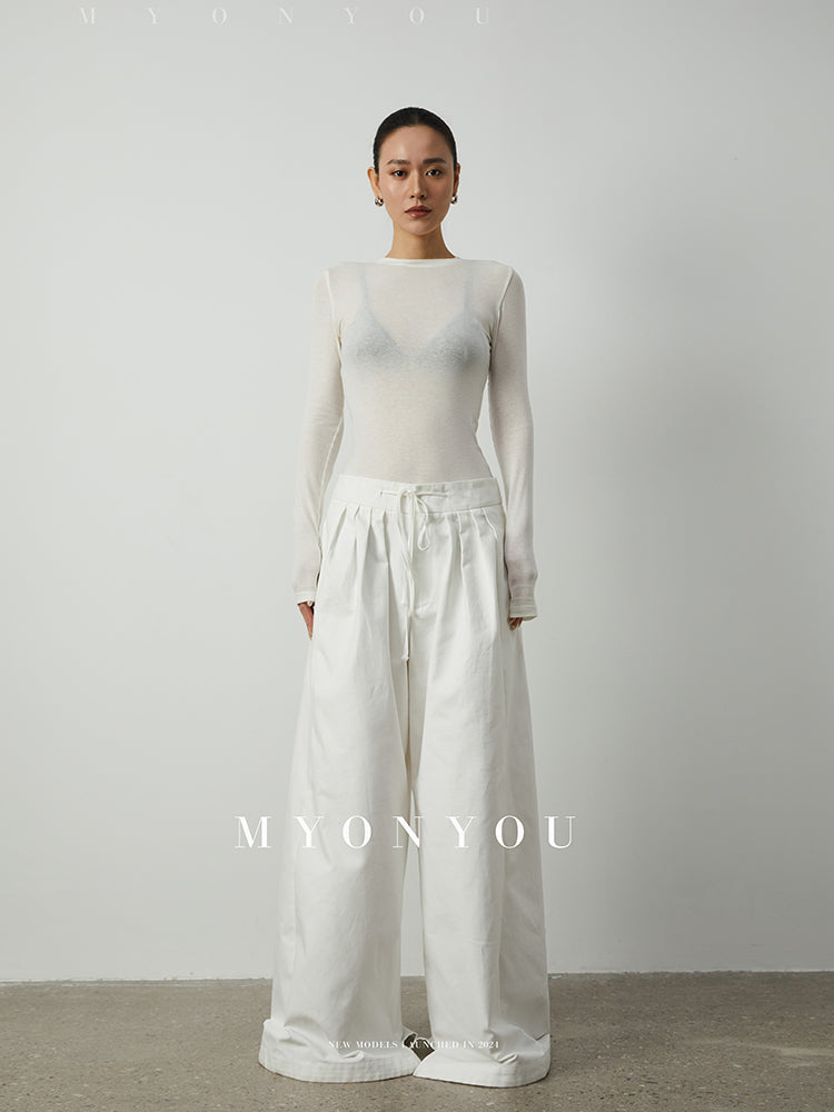 Stretchy Slim Sheer Knit Top