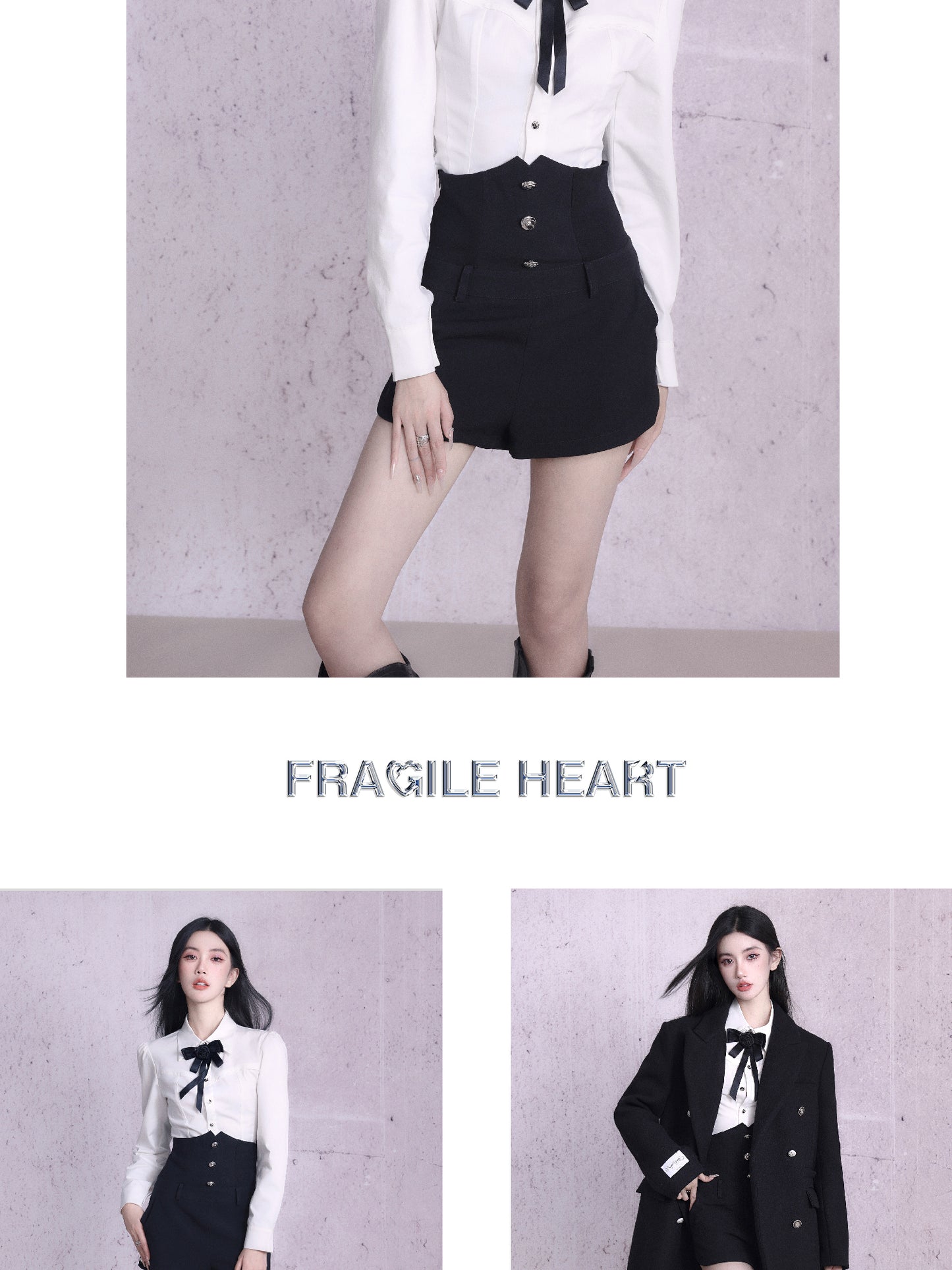 Corset-Inspired Blouse & Button-Front High-Waisted Shorts