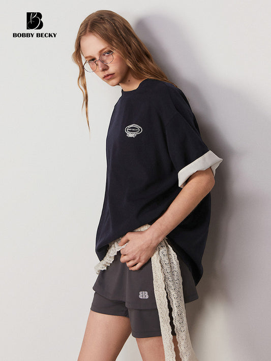 Casual Two-Tone Loose Fit T-Shirt