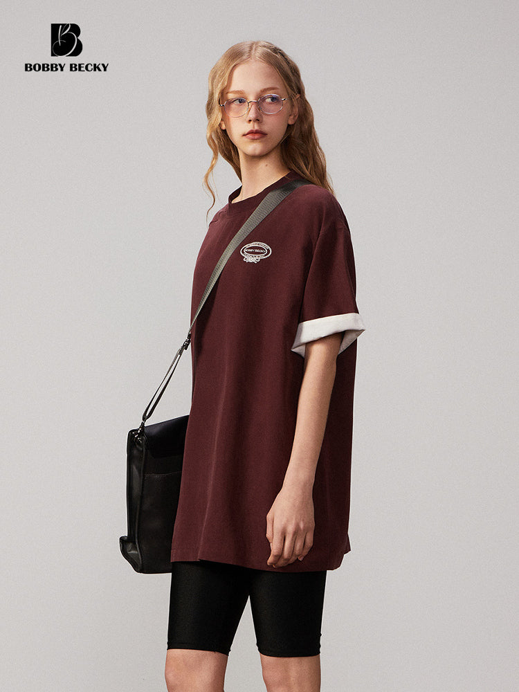 Casual Two-Tone Loose Fit T-Shirt