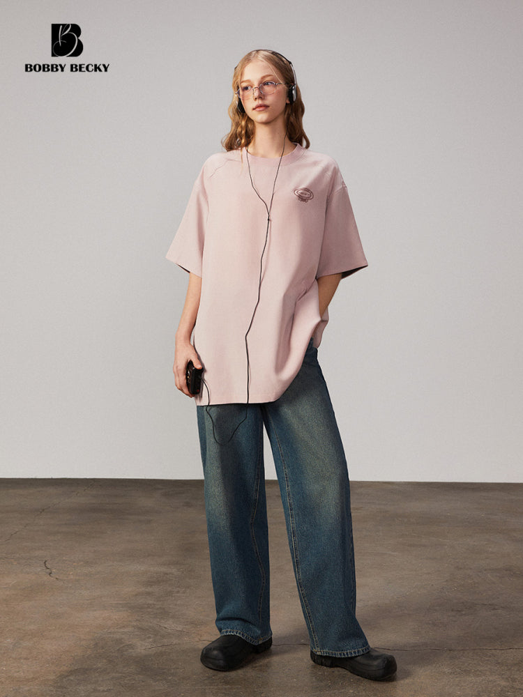 Casual Two-Tone Loose Fit T-Shirt