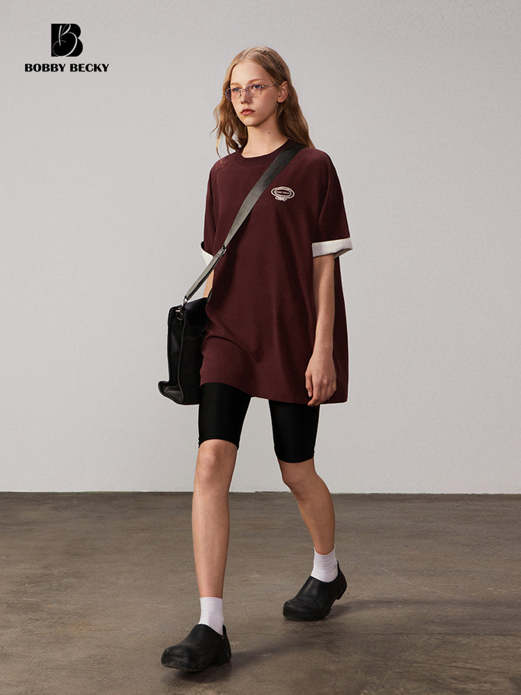 Casual Two-Tone Loose Fit T-Shirt