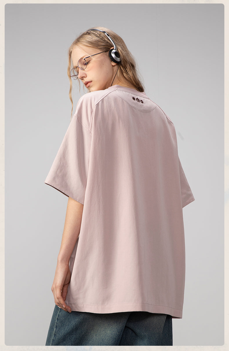 Casual Two-Tone Loose Fit T-Shirt