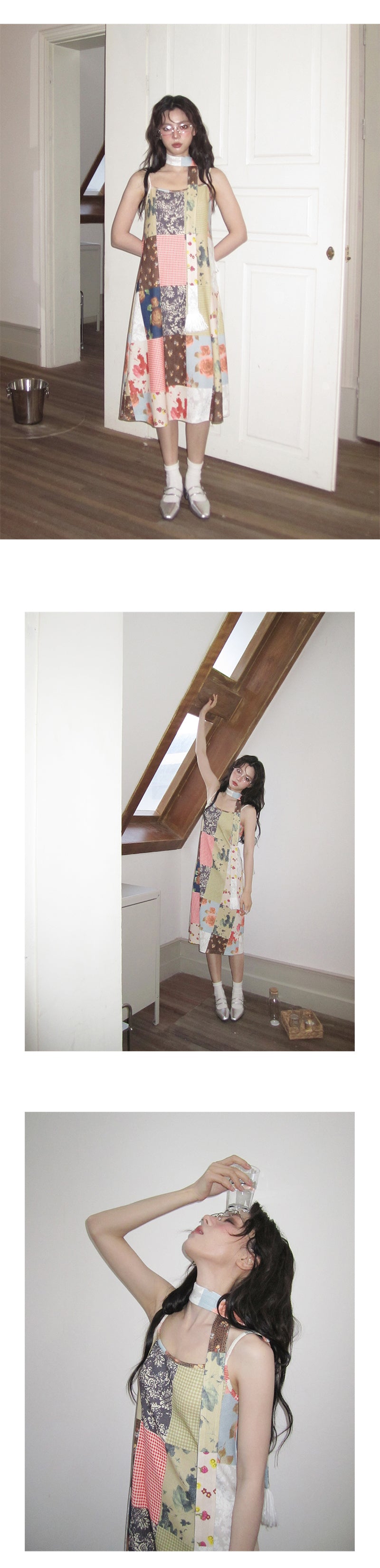 Patchwork Print Cami Dress