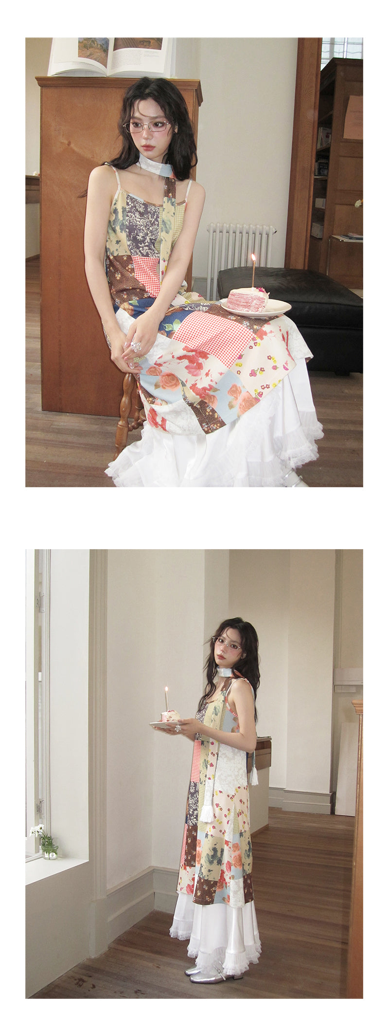 Patchwork Print Cami Dress