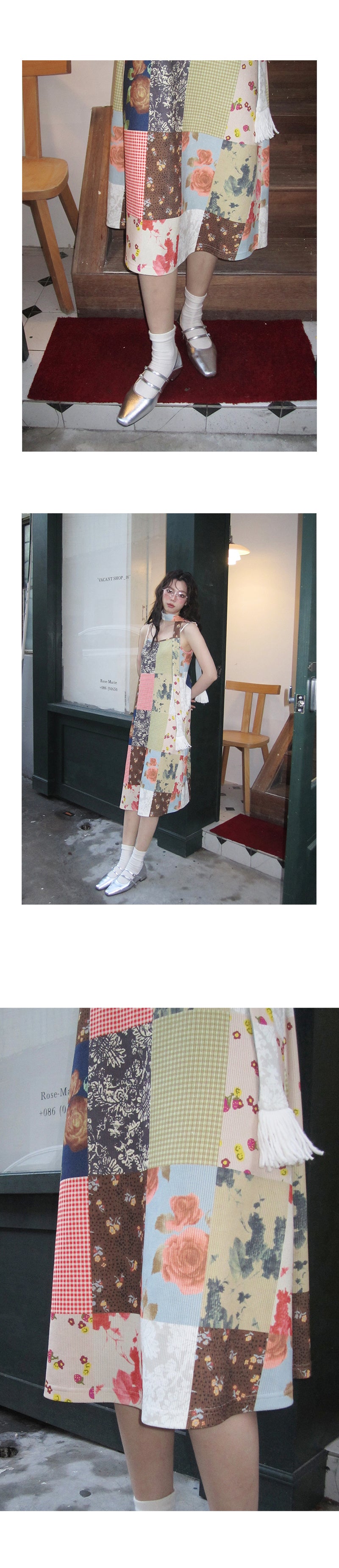 Patchwork Print Cami Dress