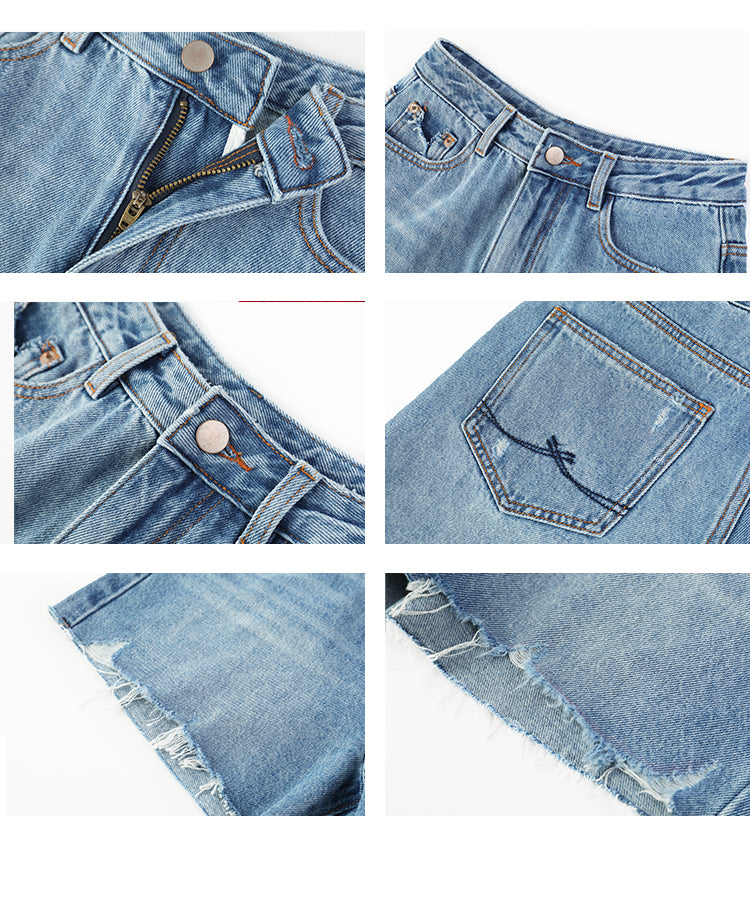 Reversible Sleeveless Ruffled Top, Raw Hem Jeans