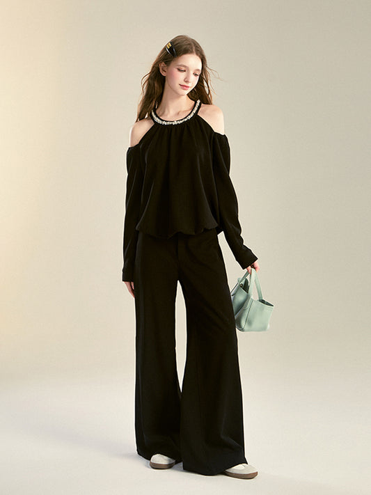 Off-Shoulder Top With Sparkling Neckline