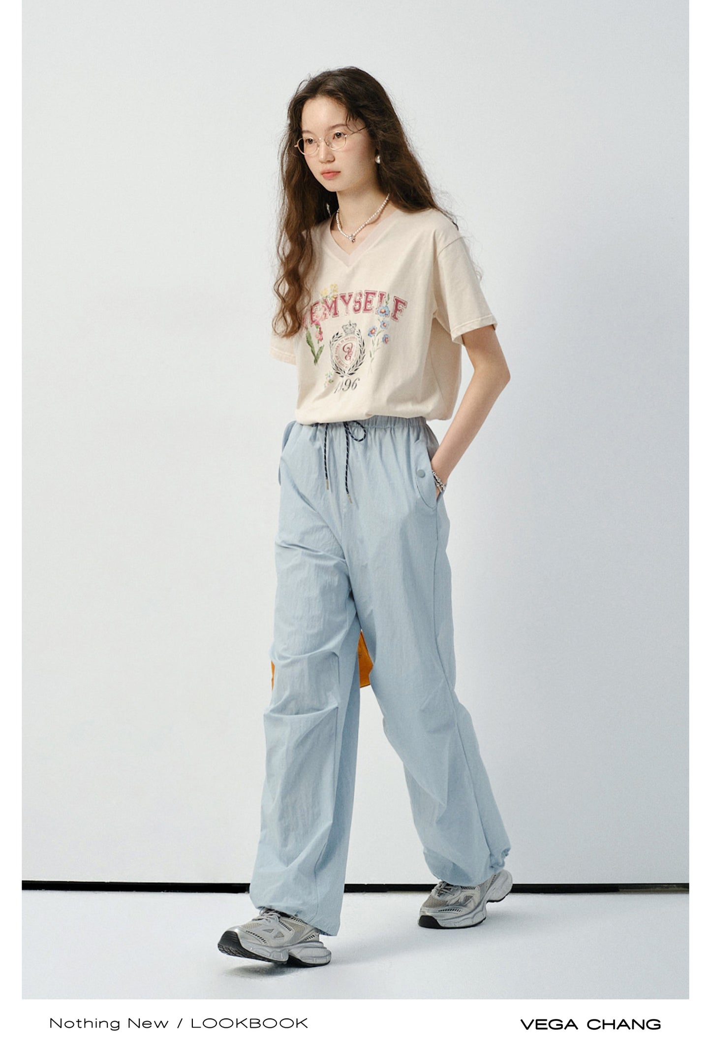 V-Neck Floral Print T-Shirt & Drawstring Pants