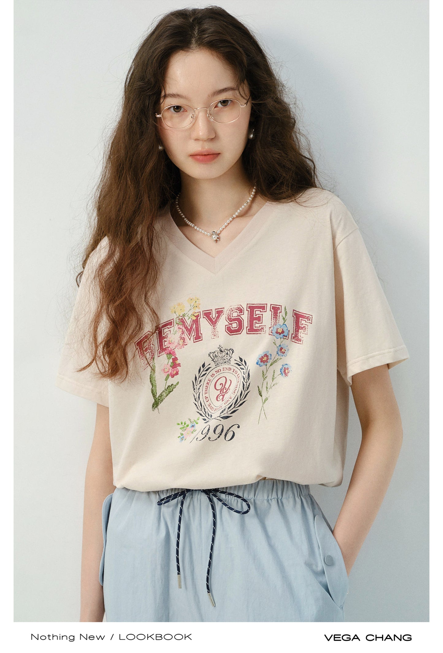 V-Neck Floral Print T-Shirt & Drawstring Pants