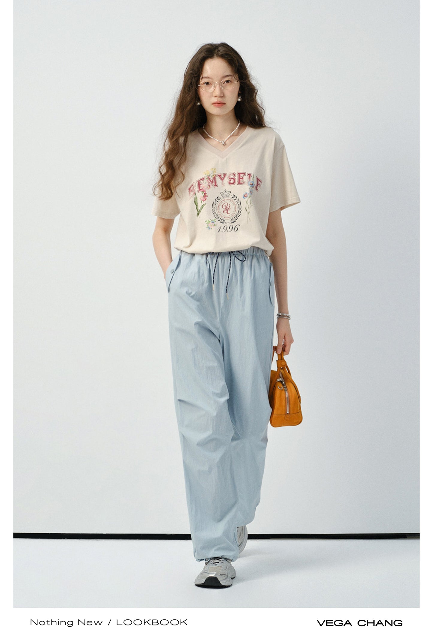 V-Neck Floral Print T-Shirt & Drawstring Pants