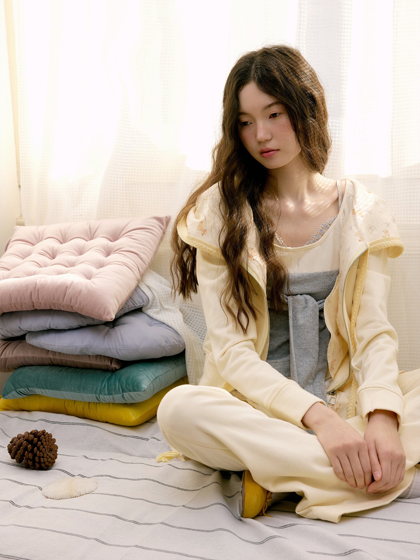 Puppy Print Hoodie & Pants With Removable Skirt Overlay