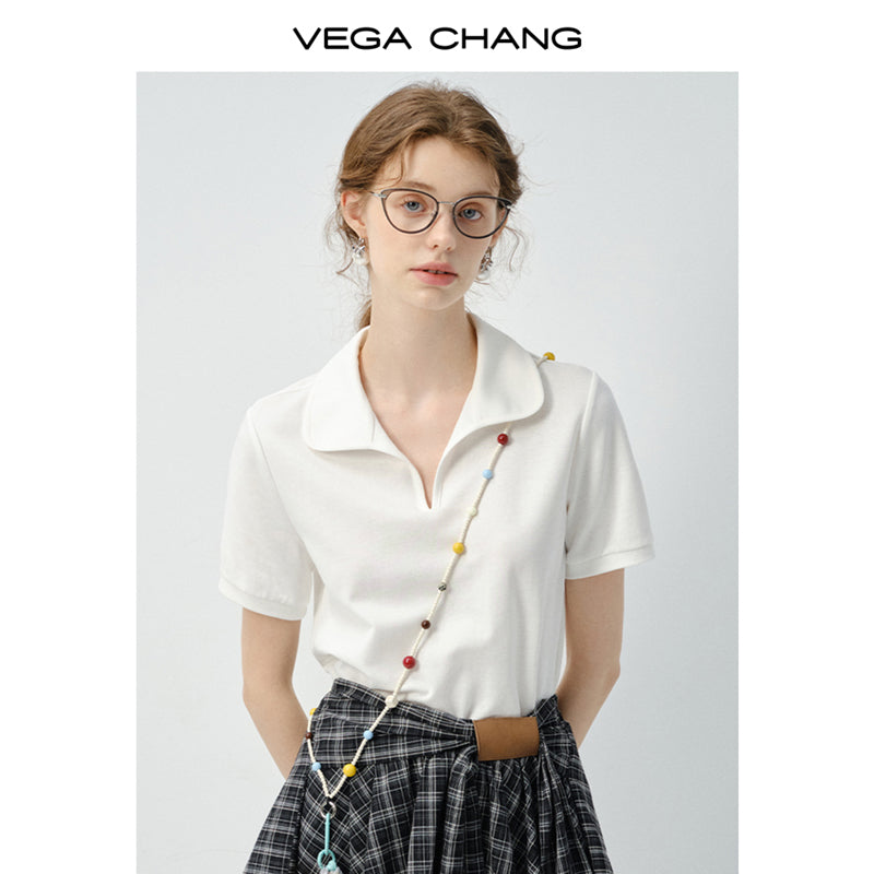 Minimalist Round Polo Collar Top