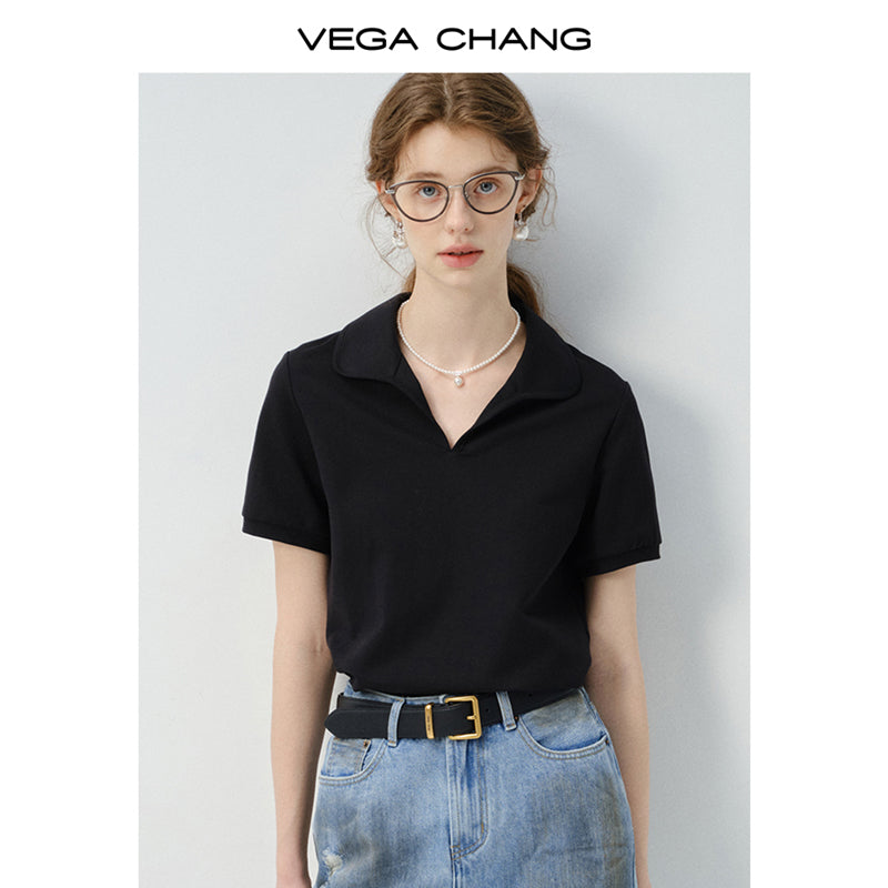 Minimalist Round Polo Collar Top