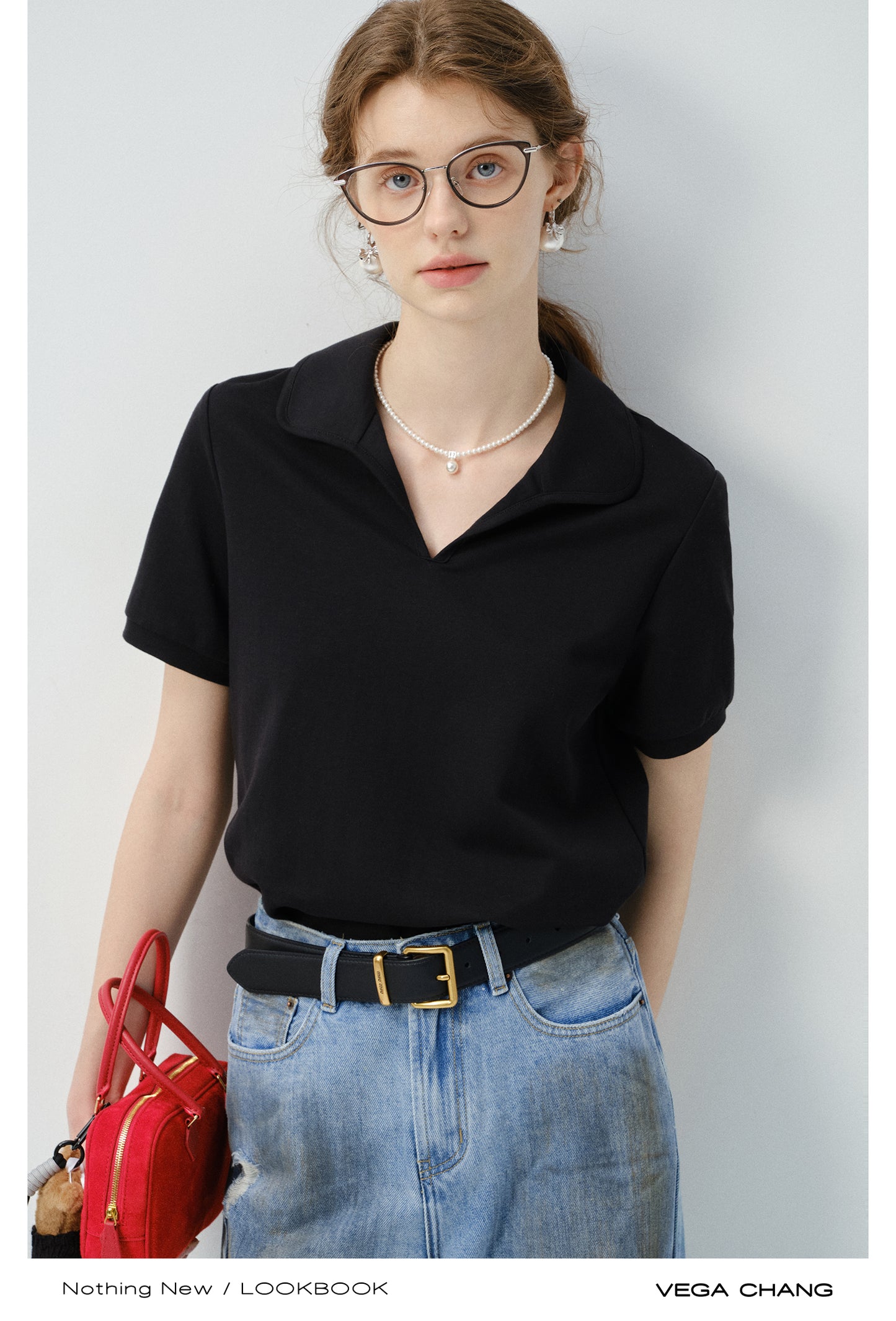Minimalist Round Polo Collar Top