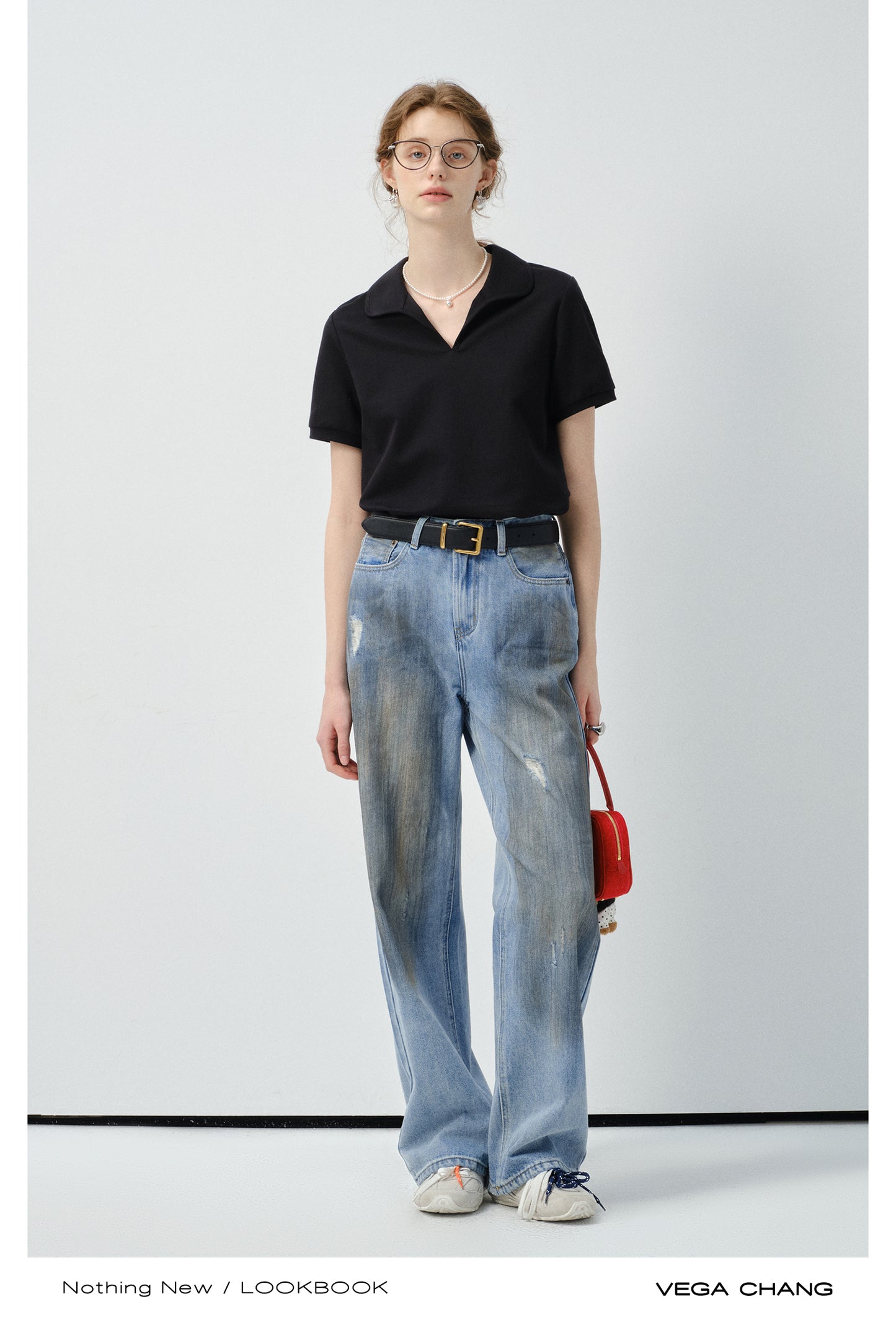Minimalist Round Polo Collar Top