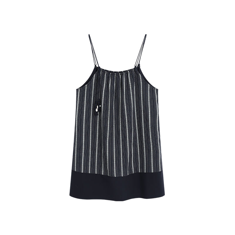 Pure Cotton A-Line Dress With Tassel Strap