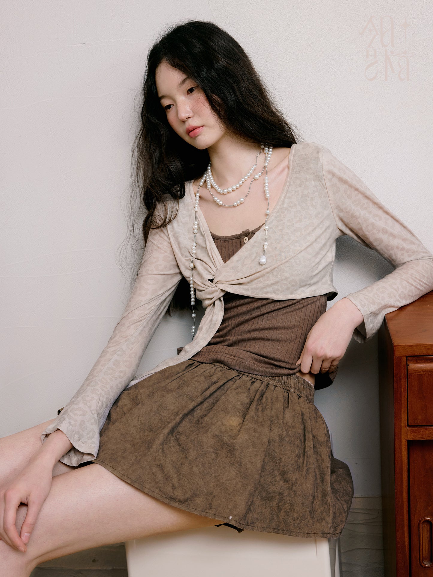 Sleeveless Rib & Long-Sleeve Crop Top Set