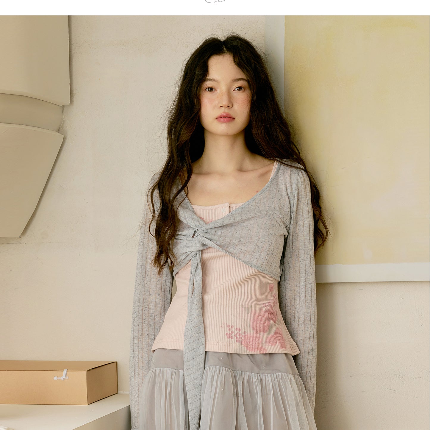 Sleeveless Rib & Long-Sleeve Crop Top Set